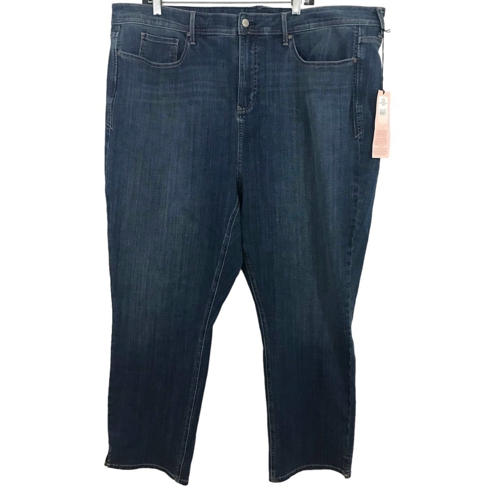 Curves 360 By NYDJ Jeans Shape Slim Straight Slit Hem Stretch NWT